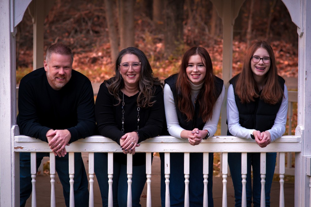 Scott McClain with his family; Scott is on the left.